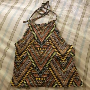 tribal print halter top